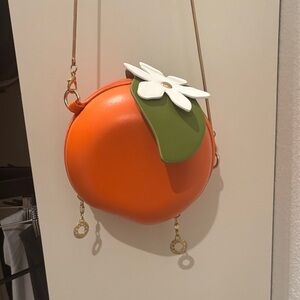 Orange Floral Crossbody Bag